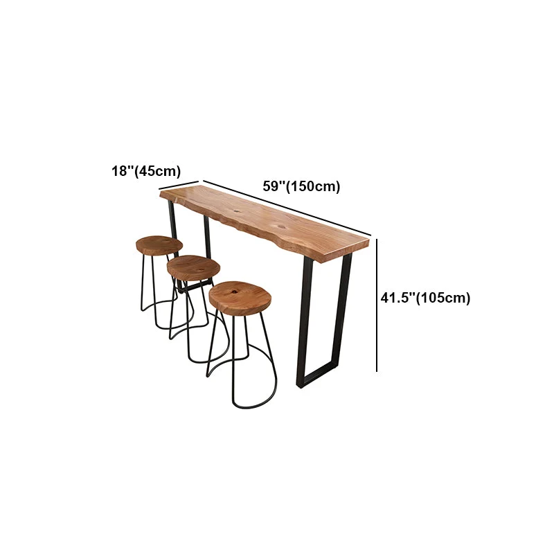Tavolo speciale marrone stile moderno legno massello e tavolo da bar metallo Clearhalo