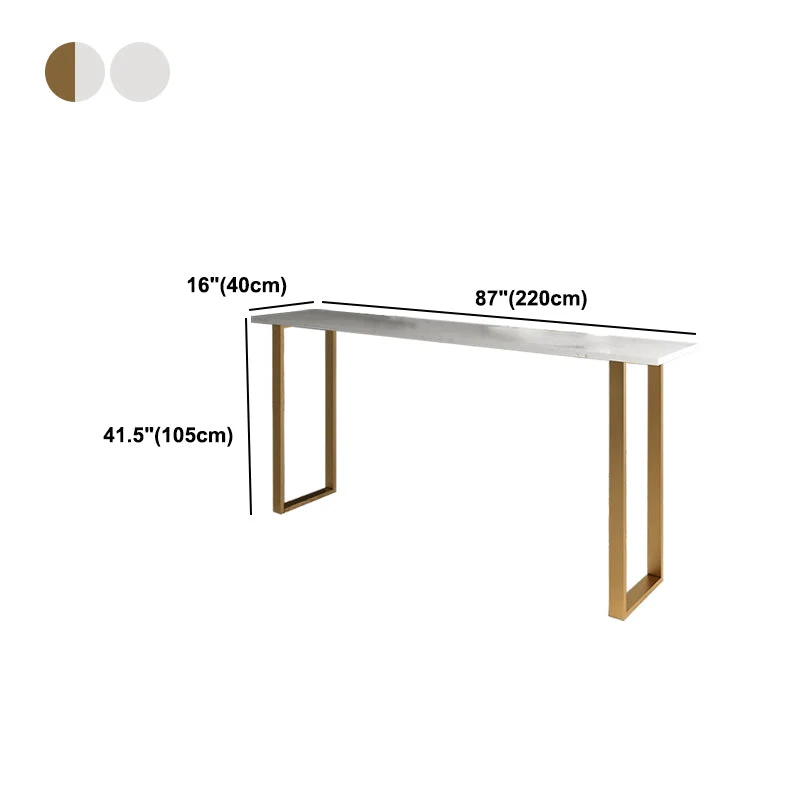 Tavolo stile glam bianco con piano ferro e tavolo da bar per negozio di tè al latte finto marmo Clearhalo