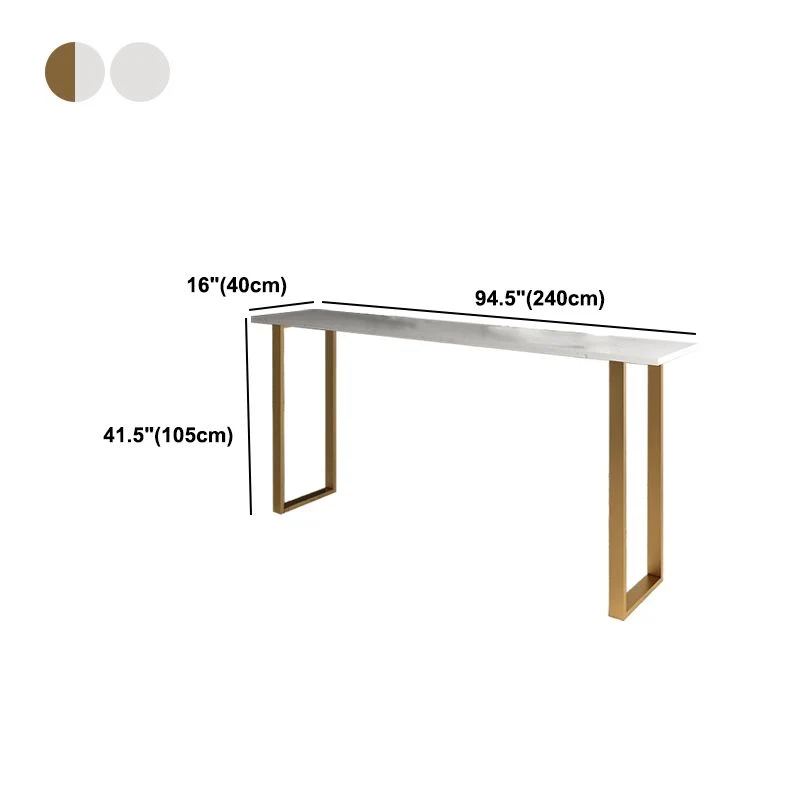 Tavolo stile glam bianco con piano ferro e tavolo da bar per negozio di tè al latte finto marmo Clearhalo