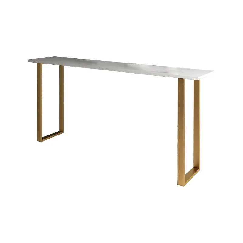 Tavolo stile glam bianco con piano ferro e tavolo da bar per negozio di tè al latte finto marmo Clearhalo