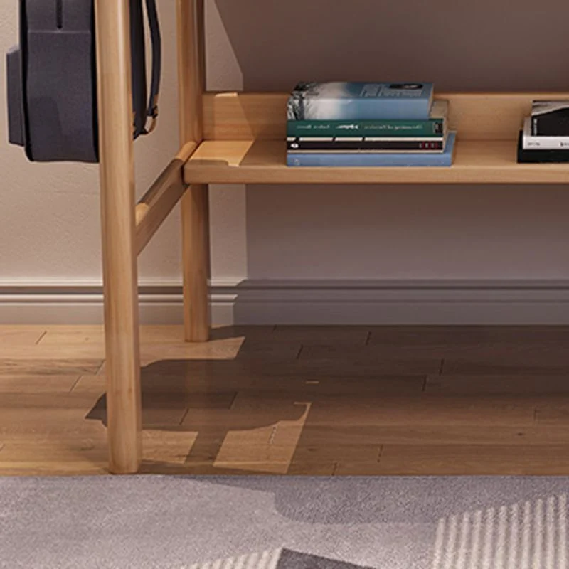 Tavolo da ufficio di forma rettangolare, scrivania legno di colore bianco/marrone/naturale Clearhalo