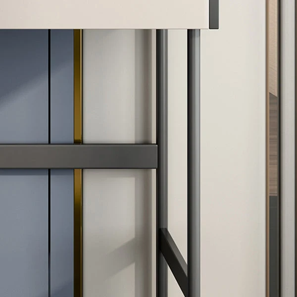 Tavolo da ufficio moderno di forma rettangolare pietra, scrivania bianco e nero Clearhalo