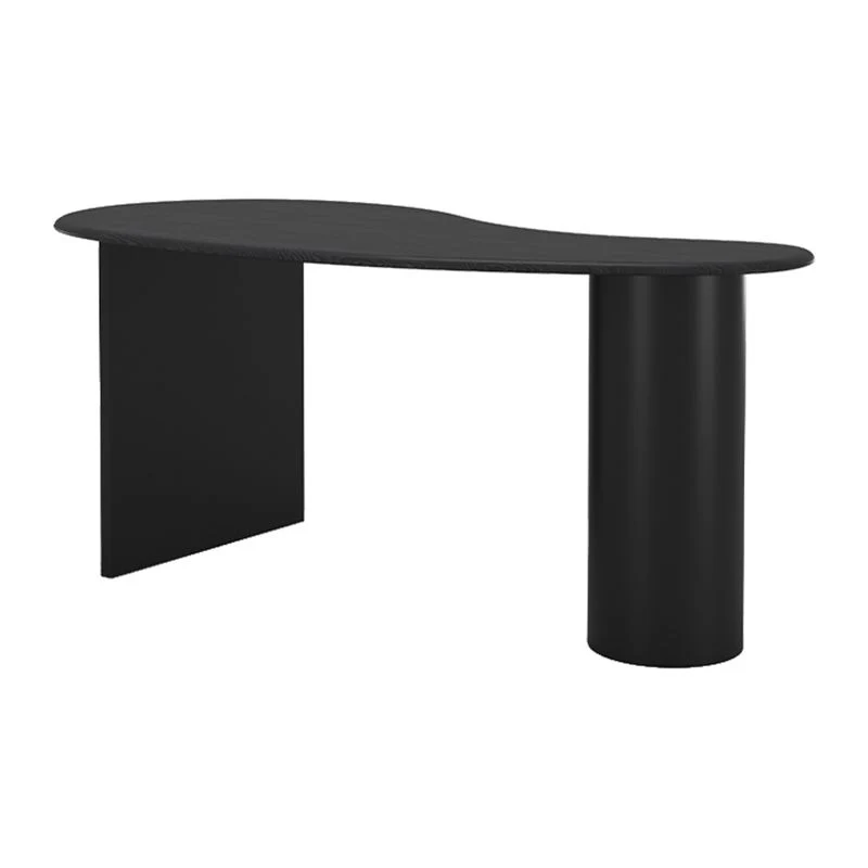 Tavolo da ufficio per laptop forma libera, scrivania legno grigio/nero/bianco Clearhalo