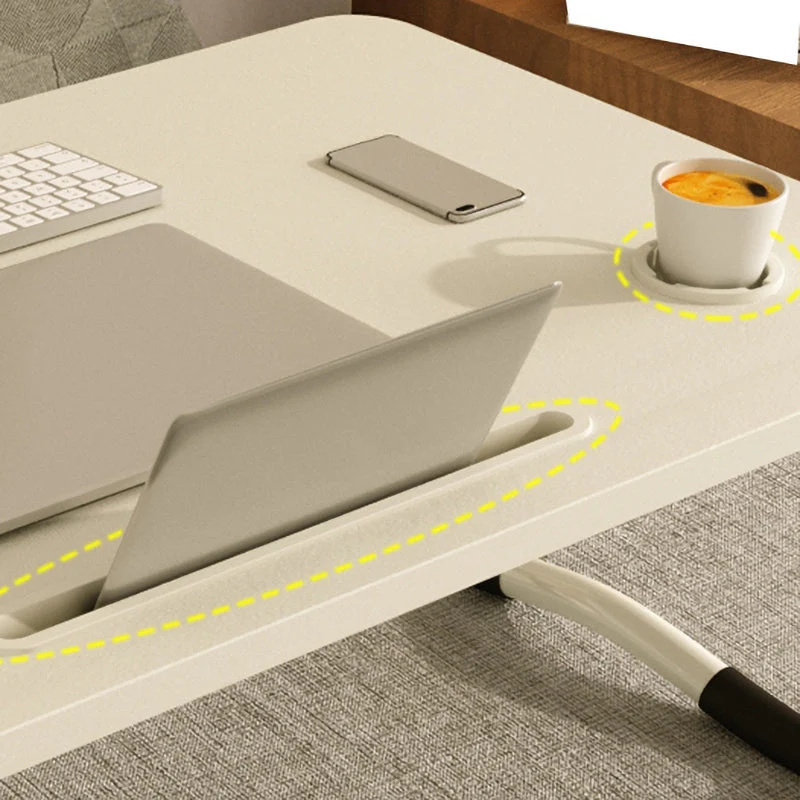 Tavolo da ufficio per laptop di forma rettangolare, scrivania legno bianco/nero/naturale Clearhalo