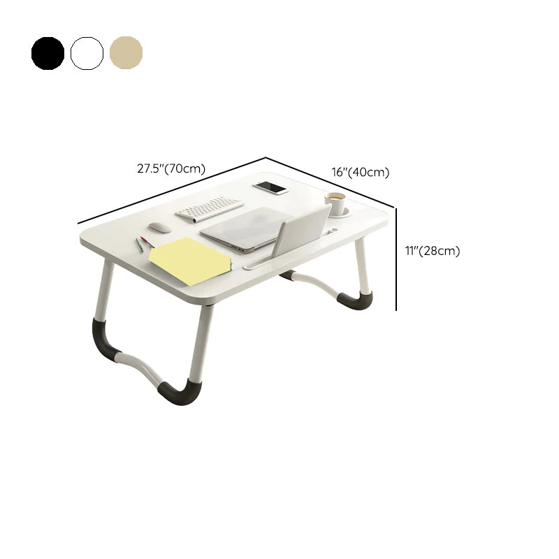 Tavolo da ufficio per laptop di forma rettangolare, scrivania legno bianco/nero/naturale Clearhalo