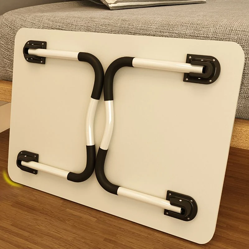 Tavolo da ufficio per laptop di forma rettangolare, scrivania legno bianco/nero/naturale Clearhalo