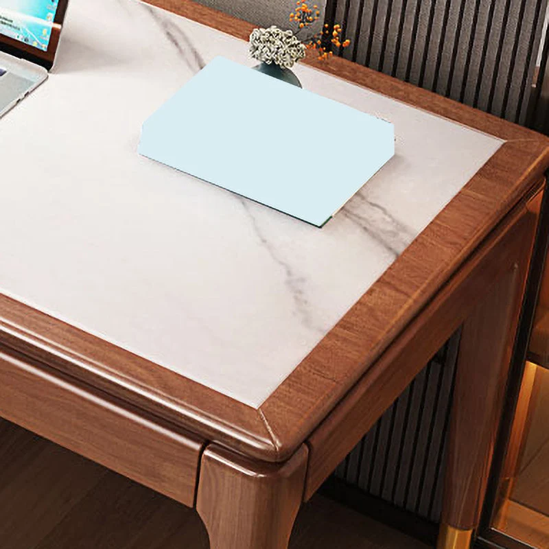 Tavolo da ufficio per laptop di forma rettangolare, scrivania pietra per la casa Clearhalo