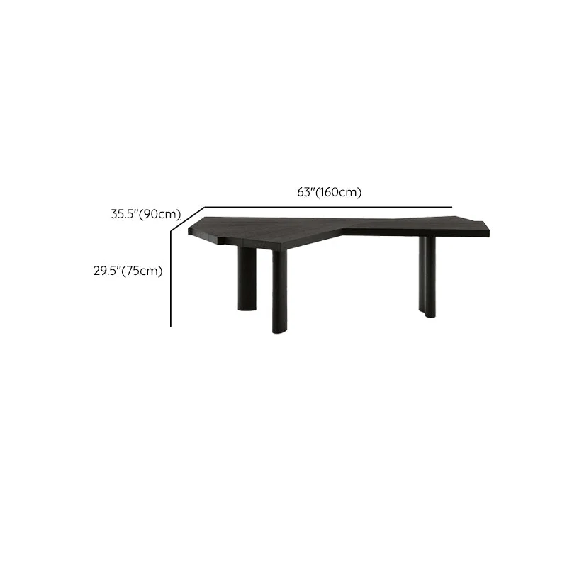Tavolo da ufficio stile contemporaneo per laptop, scrivania legno nero Clearhalo