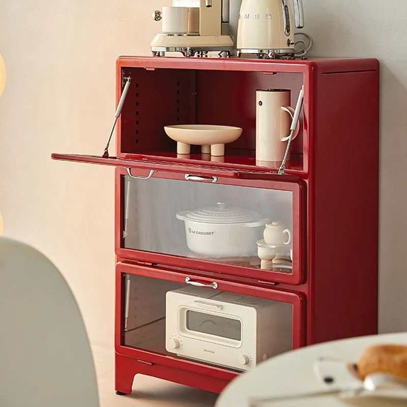 Vetrina Acciaio Stile Moderno Vetro Temperato con 3 Ante Clearhalo