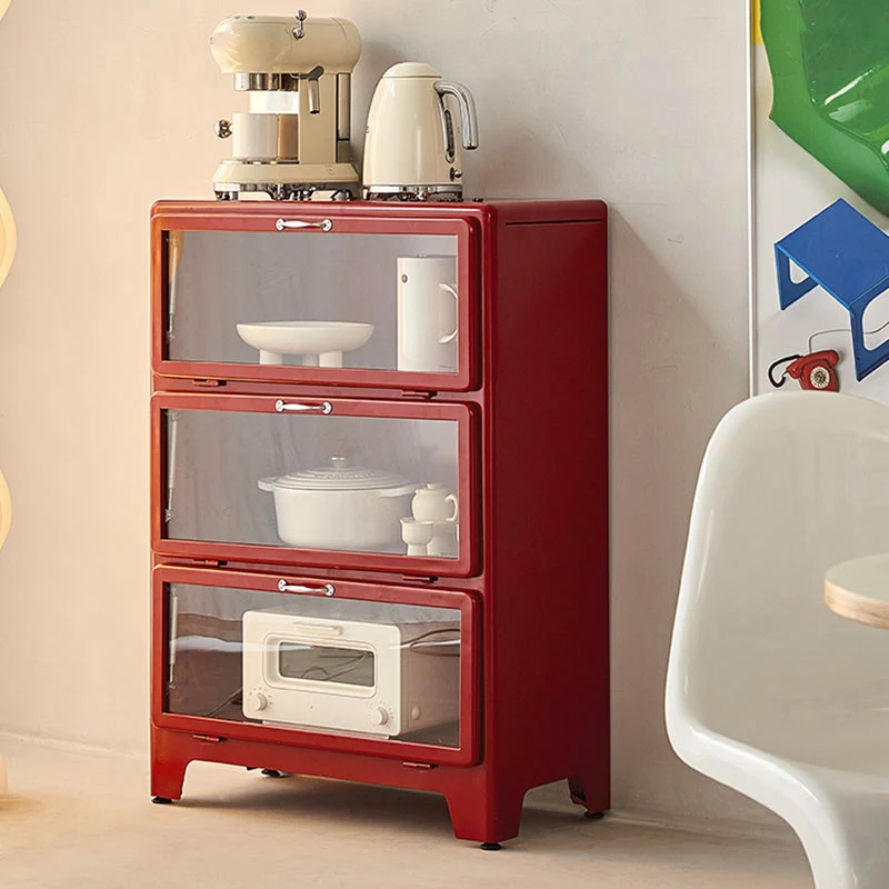 Vetrina Acciaio Stile Moderno Vetro Temperato con 3 Ante Clearhalo