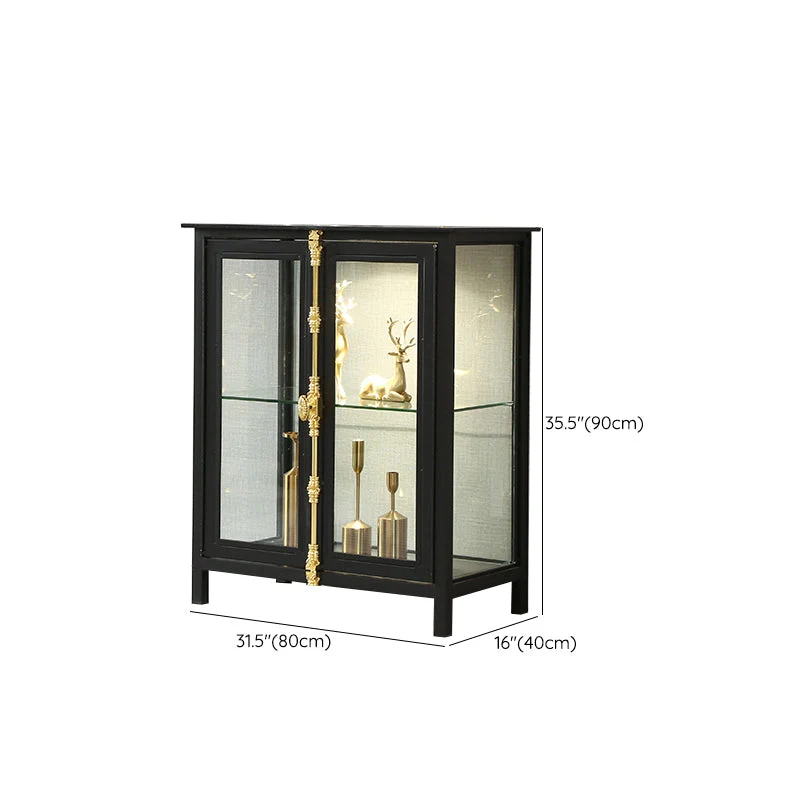Vetrina Glam Metal Curio Cabinet con ante vetro e anta Clearhalo
