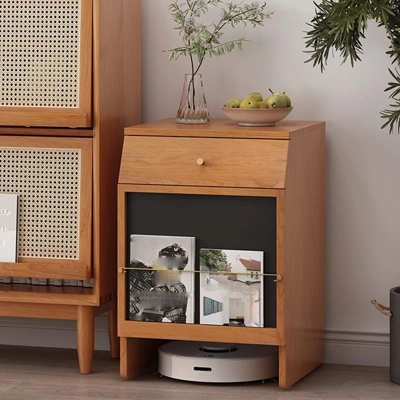 Vetrina legno massello stile nordico con cassetto per soggiorno Clearhalo