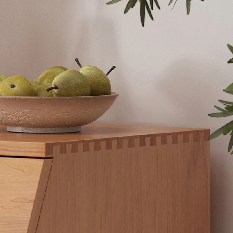 Vetrina legno massello stile nordico con cassetto per soggiorno Clearhalo