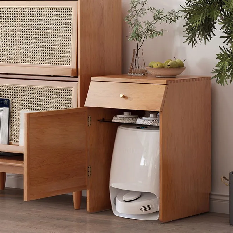Vetrina legno massello stile nordico con cassetto per soggiorno Clearhalo
