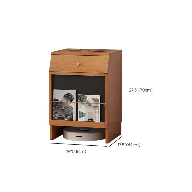 Vetrina legno massello stile nordico con cassetto per soggiorno Clearhalo