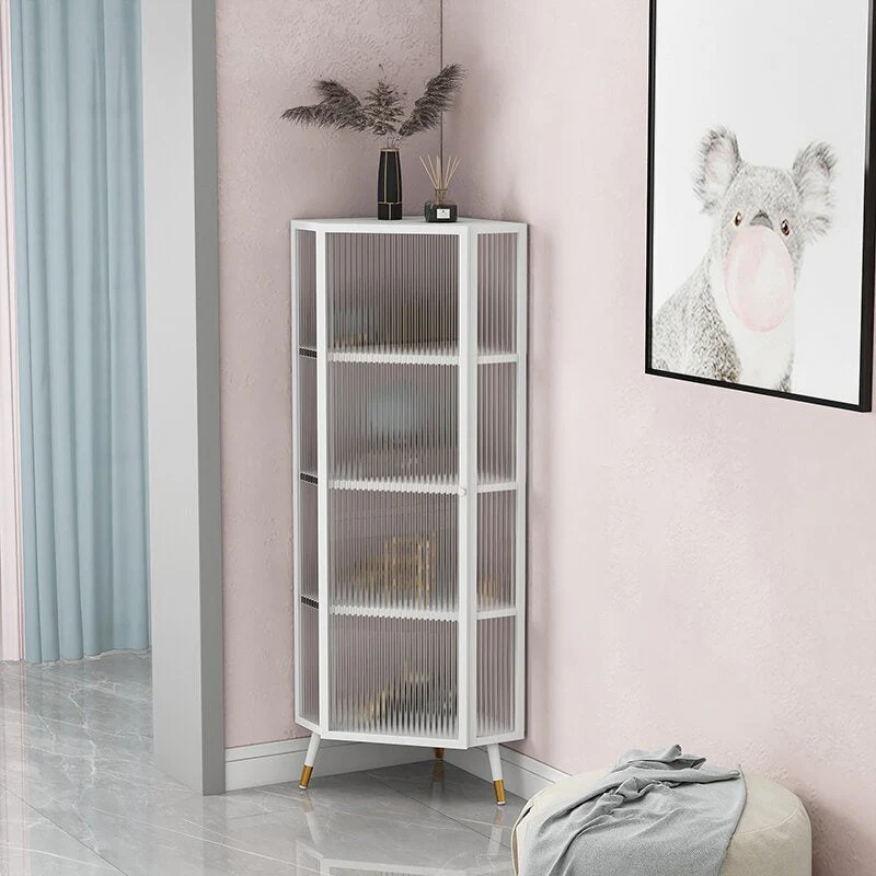 Vetrina moderna metallo con ante vetro per sala da pranzo Clearhalo