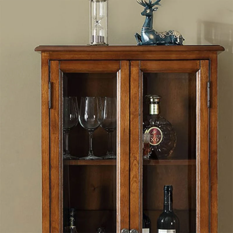 Vetrina moderna Mid-Century legno di gomma con ante per sala da pranzo Clearhalo