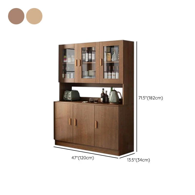 Vetrina da pranzo moderna legno con ante vetro e ante per sala da pranzo Clearhalo