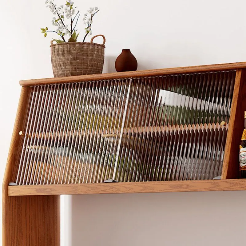 Vetrina da pranzo moderna pioppo con ante vetro e ante per sala da pranzo Clearhalo