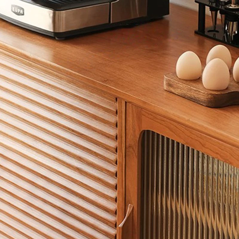 Vetrina scandinava con ante vetro Mobile portaoggetti pino per soggiorno Clearhalo