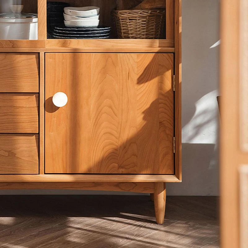 Vetrina scandinava Vetrina con ante vetro di pino per soggiorno Clearhalo