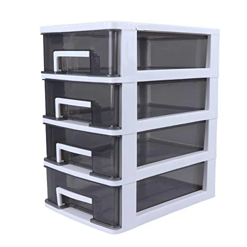CLISPEED Organizer da Tavolo Contenitore per Trucco Quattro Strati Cassetto Trasparente Contenitore per Dispensa Armadio p...