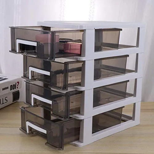 CLISPEED Organizer da Tavolo Contenitore per Trucco Quattro Strati Cassetto Trasparente Contenitore per Dispensa Armadio p...