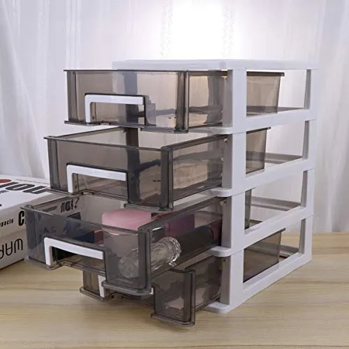 CLISPEED Organizer da Tavolo Contenitore per Trucco Quattro Strati Cassetto Trasparente Contenitore per Dispensa Armadio p...