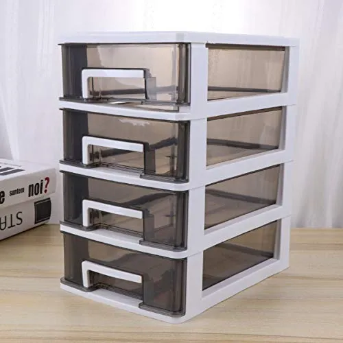 CLISPEED Organizer da Tavolo Contenitore per Trucco Quattro Strati Cassetto Trasparente Contenitore per Dispensa Armadio p...