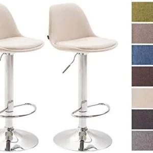 CLP 2X Sgabelli Design Kiel Stoffa I Coppia Sgabelli Cucina Girevoli Regolabili 60-82cm I Sgabelli Bar Imbottiti, Colore:C...