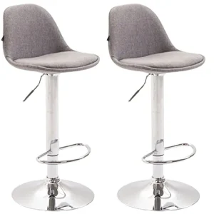 CLP 2X Sgabelli Design Kiel Stoffa I Coppia Sgabelli Cucina Girevoli Regolabili 60-82cm I Sgabelli Bar Imbottiti, Colore:G...