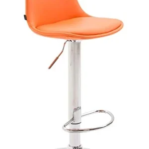 CLP Sgabello Design Kiel Similpelle I Sgabello Cucina Girevole E Regolabile I Sgabello da Bar Imbottito, Colore:Arancione,...