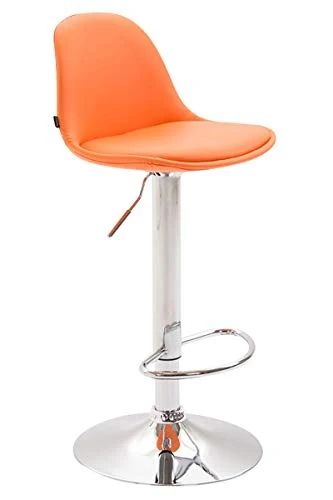 CLP Sgabello Design Kiel Similpelle I Sgabello Cucina Girevole E Regolabile I Sgabello da Bar Imbottito, Colore:Arancione,...