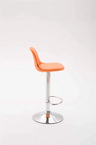CLP Sgabello Design Kiel Similpelle I Sgabello Cucina Girevole E Regolabile I Sgabello da Bar Imbottito, Colore:Arancione,...