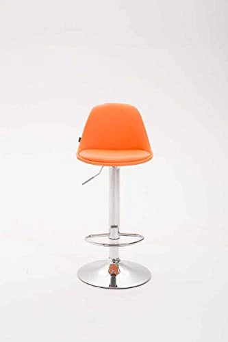 CLP Sgabello Design Kiel Similpelle I Sgabello Cucina Girevole E Regolabile I Sgabello da Bar Imbottito, Colore:Arancione,...