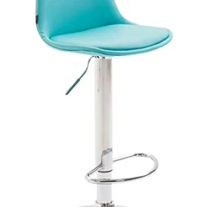 CLP Sgabello Design Kiel Similpelle I Sgabello Cucina Girevole E Regolabile I Sgabello da Bar Imbottito, Colore:Blu, Color...