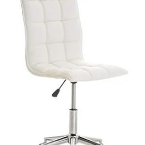 CLP Sgabello Lavoro Peking Similpelle I Sgabello Ufficio Imbottito I Sgabello Studio, Colore:Bianco