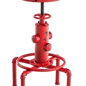 CLP Sgabello Lumos Metallo E Legno I Forma Idrante Design Industriale | Sgabello Robusto Altezza Regolabile 59-75CM I Sgab...