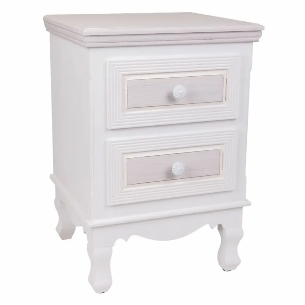 Comodino Alexandra House Living Bianco 33 x 53 x 37 cm