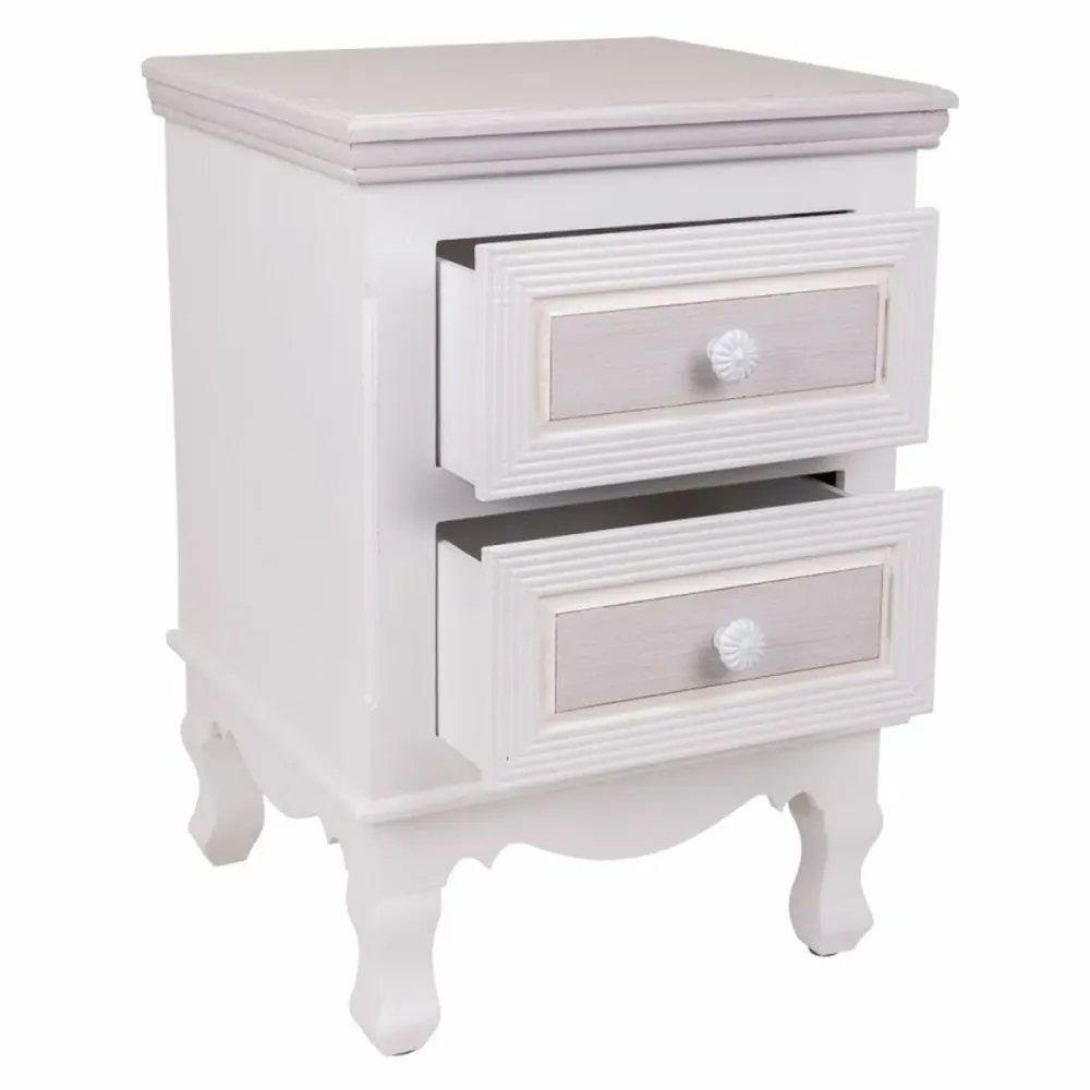 Comodino Alexandra House Living Bianco 33 x 53 x 37 cm