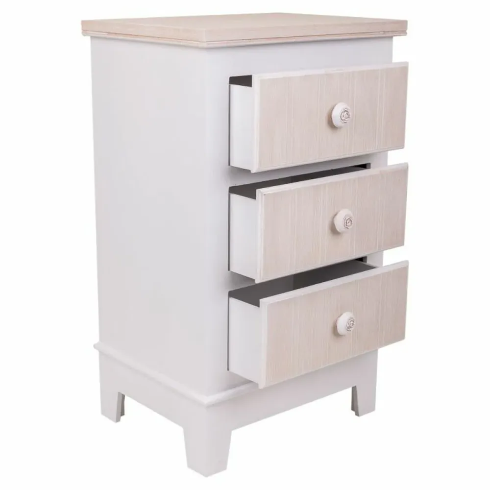 Comodino Alexandra House Living Bianco 30 x 64 x 40 cm