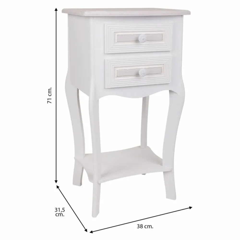 Comodino Alexandra House Living Bianco 31 x 71 x 38 cm