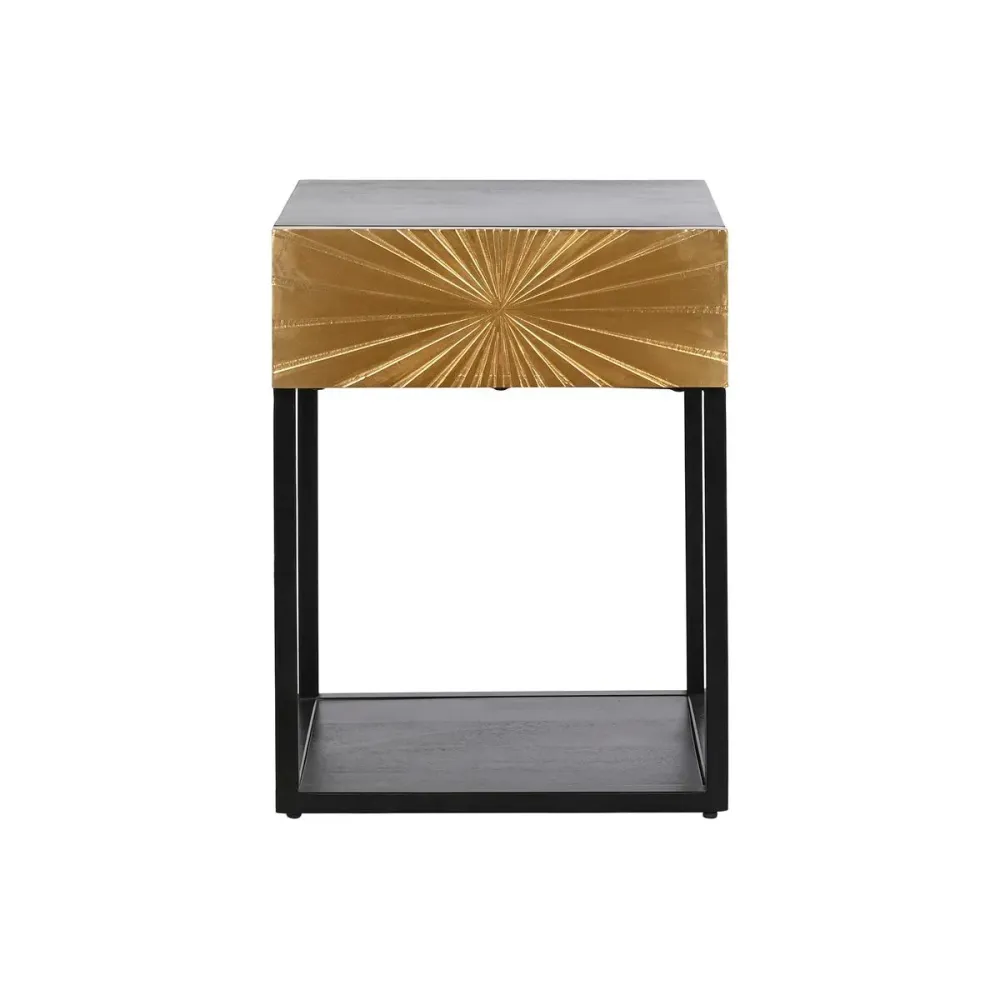 Comodino DKD Home Decor Dorato 35 x 40 x 55 cm Nero Metallo Legno