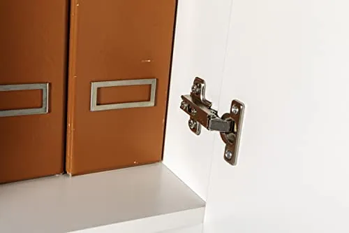 Composad Armadio Legno 2 Ante con CASSETTIERA CASSETTI Laccato Bianco ARMADIETTO SCARPIERA 5 Ripiani
