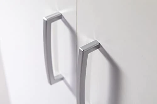 Composad Armadio Legno 2 Ante con CASSETTIERA CASSETTI Laccato Bianco ARMADIETTO SCARPIERA 5 Ripiani