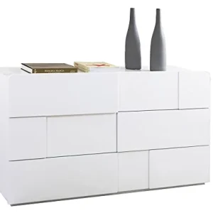 Composad Cassettiera con 6 cassetti di Colore Bianco Lucido - Linea Arcora