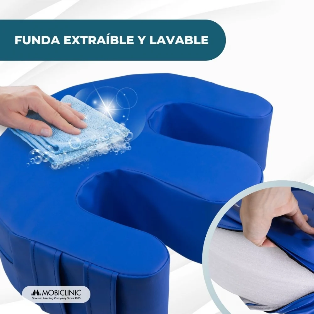 Cuscino per girare il letto | Antidecubito | Maniglie per cambi di posizione | forma di U | Impermeabile | Folk | Mobiclinic