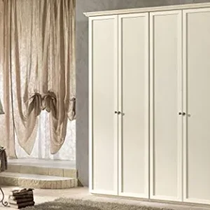Armadio 4 Ante battenti. Patinato Beige (cm. 193 x 55 x 251h) Dafne Italian Design