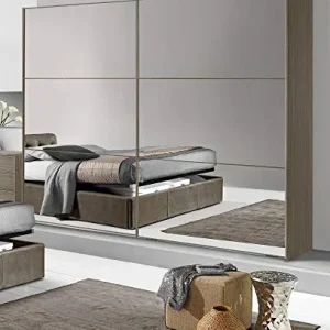 Dafne Italian Design Armadio 2 antoni scorrevoli. Effetto Noce Dark (cm. 277 x 66 x 246h)
