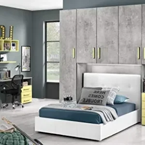 Dafne Italian Design Cameretta Ponte n.5 ante; effetto cemento cenere; cenere di cemento; camomilla